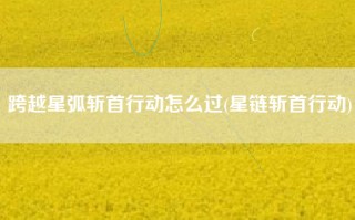 跨越星弧斩首行动怎么过(星链斩首行动)