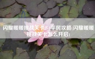 闪耀暖暖挑战关卡2-4平民攻略(闪耀暖暖挑战关卡怎么开启)