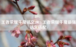 王者荣耀牛魔铭文2021(王者荣耀牛魔最强铭文搭配)