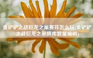 金铲铲之战巨龙之巢赛芬怎么玩(金铲铲之战巨龙之巢牌库数量规则)