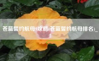苍蓝誓约航母9攻略(苍蓝誓约航母排名)_2