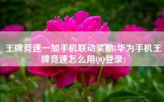 王牌竞速一加手机联动奖励(华为手机王牌竞速怎么用QQ登录)
