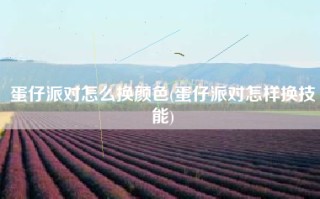 蛋仔派对怎么换颜色(蛋仔派对怎样换技能)