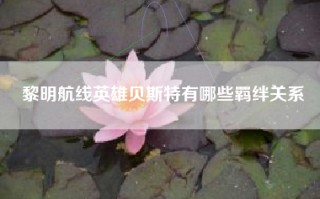 黎明航线英雄贝斯特有哪些羁绊关系