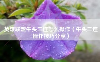 英雄联盟牛头二连怎么操作（牛头二连操作技巧分享）