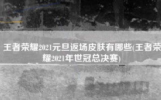 王者荣耀2021元旦返场皮肤有哪些(王者荣耀2021年世冠总决赛)