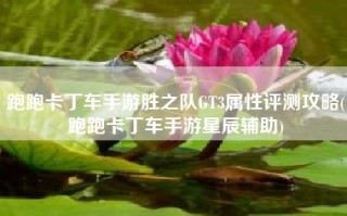 跑跑卡丁车手游胜之队GT3属性评测攻略(跑跑卡丁车手游星辰辅助)