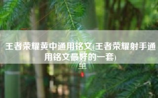 王者荣耀黄中通用铭文(王者荣耀射手通用铭文最好的一套)