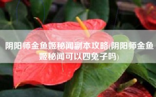 阴阳师金鱼姬秘闻副本攻略(阴阳师金鱼姬秘闻可以四兔子吗)