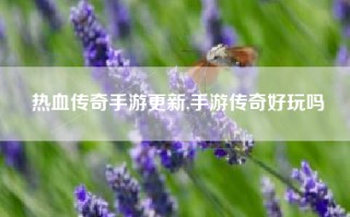 热血传奇手游更新,手游传奇好玩吗