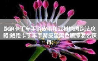跑跑卡丁车手游皮蛋和豆树地图跑法攻略(跑跑卡丁车手游皮蛋黑色喷漆怎么获得)