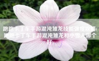 跑跑卡丁车手游混沌雏龙技能强度攻略(跑跑卡丁车手游混沌雏龙和小雪人哪个好)