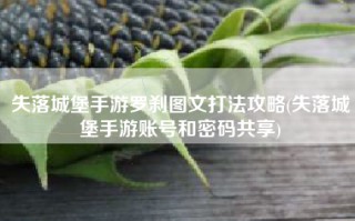 失落城堡手游罗刹图文打法攻略(失落城堡手游账号和密码共享)