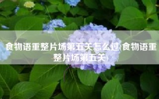 食物语重整片场第五关怎么过(食物语重整片场第五关)