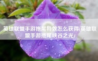 英雄联盟手游拖尾特效怎么获得(英雄联盟手游拖尾峡谷之光)