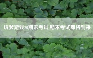坑爹游戏20期末考试,期末考试即将到来