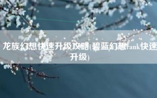龙族幻想快速升级攻略(碧蓝幻想rank快速升级)