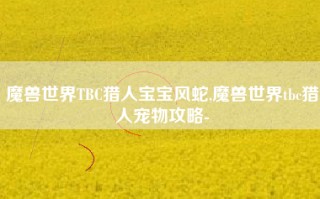 魔兽世界TBC猎人宝宝风蛇,魔兽世界tbc猎人宠物攻略-