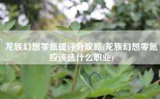 龙族幻想零氪提评分攻略(龙族幻想零氪应该选什么职业)
