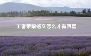 王者荣耀铭文怎么才有四套