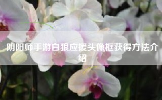 阴阳师手游白狼应援头像框获得方法介绍