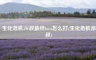 生化危机5W叔最终boss怎么打(生化危机昂叔)