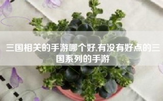 三国相关的手游哪个好,有没有好点的三国系列的手游