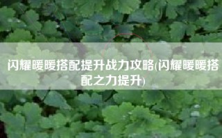 闪耀暖暖搭配提升战力攻略(闪耀暖暖搭配之力提升) 闪耀暖暖搭配提升战力攻略(闪耀暖暖搭配之力提升)