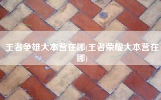 王者争雄大本营在哪(王者荣耀大本营在哪)