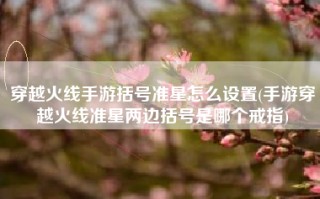穿越火线手游括号准星怎么设置(手游穿越火线准星两边括号是哪个戒指)