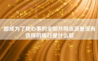 都成为了我心事的全部共鸣流浪是没有选择的旅行是什么歌
