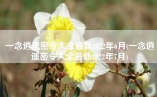 一念逍遥密令大全最新2022年6月(一念逍遥密令大全最新2022年7月)