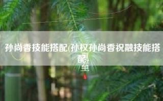 孙尚香技能搭配(孙权孙尚香祝融技能搭配)