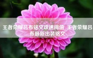 王者荣耀吕布铭文攻速阈值_王者荣耀吕布最新出装铭文