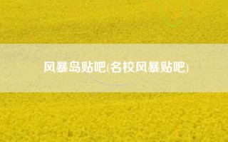 风暴岛贴吧(名校风暴贴吧)