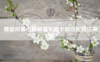 螺旋风暴小躲躲猫军团卡组搭配玩法攻略