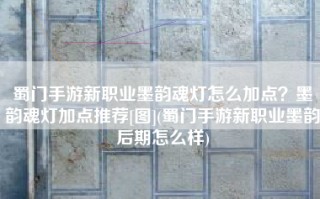 蜀门手游新职业墨韵魂灯怎么加点？墨韵魂灯加点推荐[图](蜀门手游新职业墨韵后期怎么样)