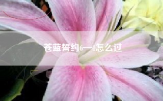 苍蓝誓约6—4怎么过