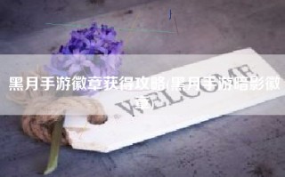 黑月手游徽章获得攻略(黑月手游暗影徽章)