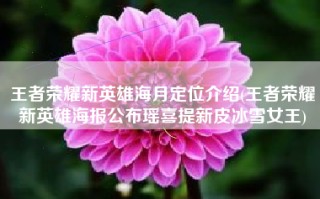 王者荣耀新英雄海月定位介绍(王者荣耀新英雄海报公布瑶喜提新皮冰雪女王)