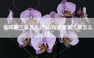 虫鸣第三章怎么过(山与彼岸第三章怎么过)