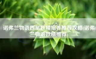 诺弗兰物语四星妖精培养推荐攻略(诺弗兰物语妖精推荐)