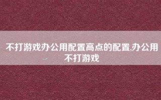 不打游戏办公用配置高点的配置,办公用不打游戏