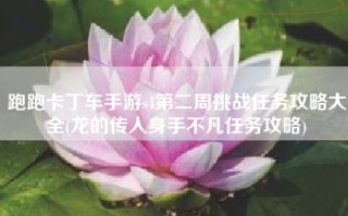 跑跑卡丁车手游s4第二周挑战任务攻略大全(龙的传人身手不凡任务攻略)