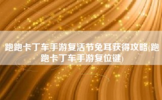 跑跑卡丁车手游复活节兔耳获得攻略(跑跑卡丁车手游复位键)