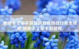 跑跑卡丁车手游超越自我挑战任务全攻略(跑跑卡丁车手游超频)