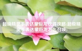 超级精灵手表达蒙巨龙获得攻略(超级精灵手表达蒙巨龙怎么召唤)