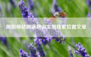 阴阳师枯枫满阴山宝图线索位置文章