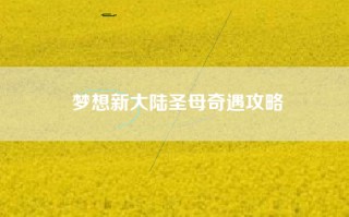 梦想新大陆圣母奇遇攻略