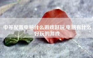 中等配置电脑什么游戏好玩,电脑有什么好玩的游戏